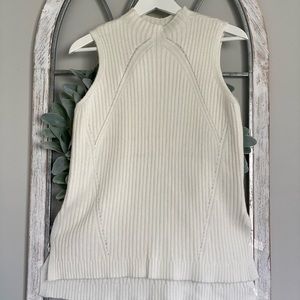 Sleeveless white womens sweater